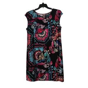 Chicos Dress Womens Size LG/12  Floral‎ Print Maxi Shift Sleeveless Multicolored